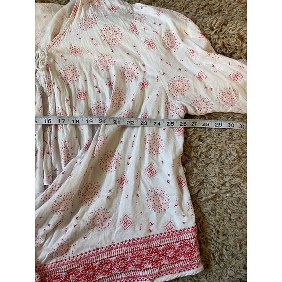 Torrid Women's Open Front Boho Kimono Ivory Jacket Tassel tie 3 - Picture 4 of 5